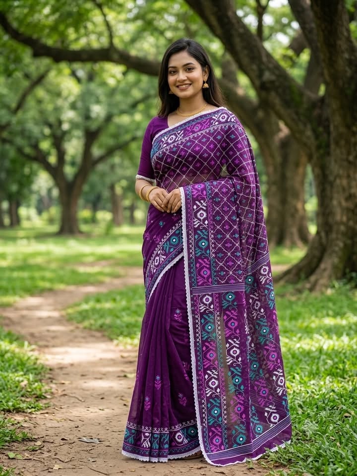 Purple Bloom Saree
